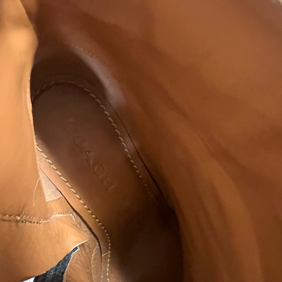 Coach Elisa Leather Ankle Bootie Boots In Faux Snakeskin and COACH Logo Buckle. - Picture 6 of 13